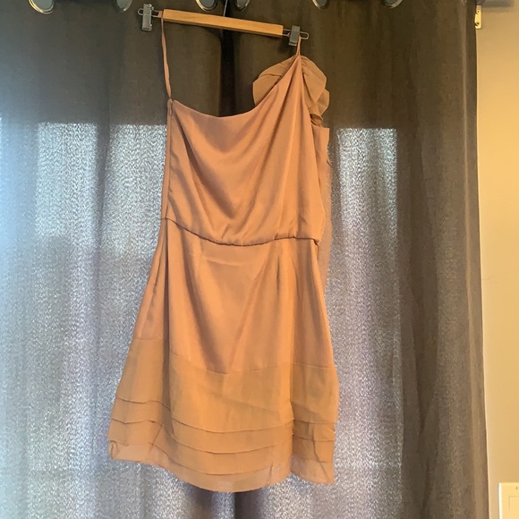 Pale pink, one shoulder BCBG dress - Picture 3 of 4